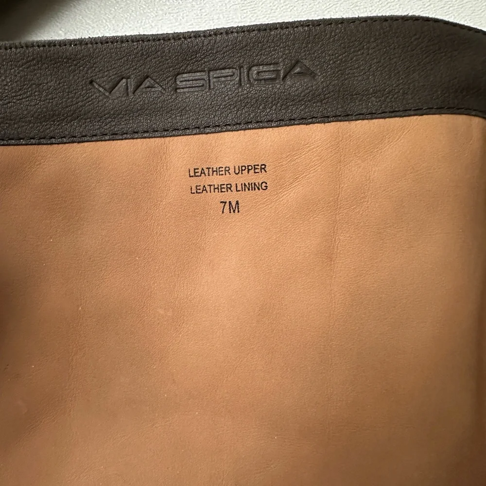 Via Spiga Wedge Tall Boots Adina Suede Size 7